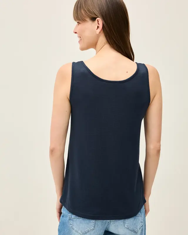 Cecil Top in Knit Look - Urban Navy Blue