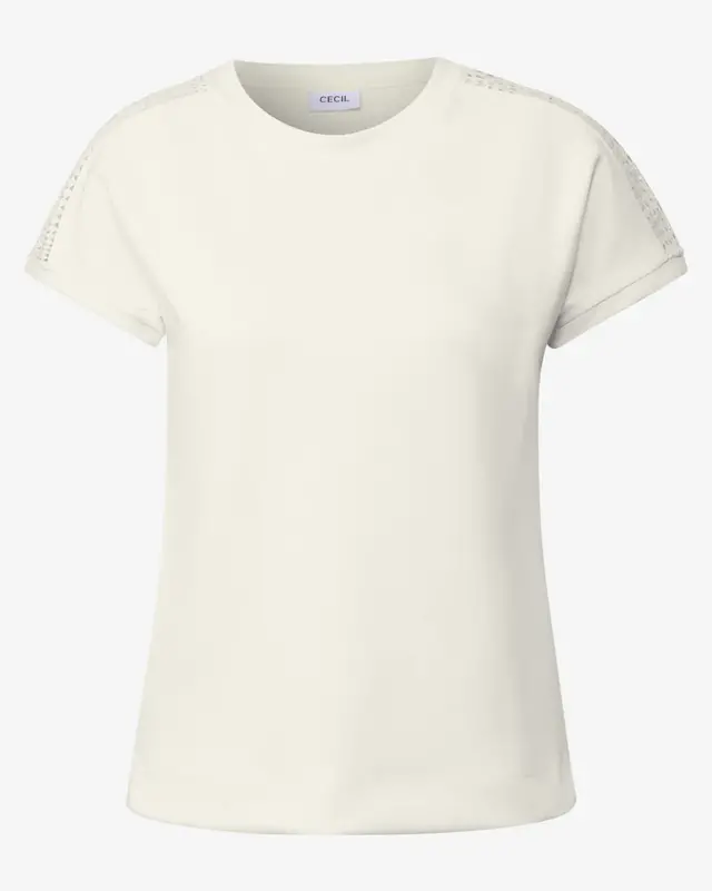 Cecil Shirt with Mesh Detail - Vanilla White