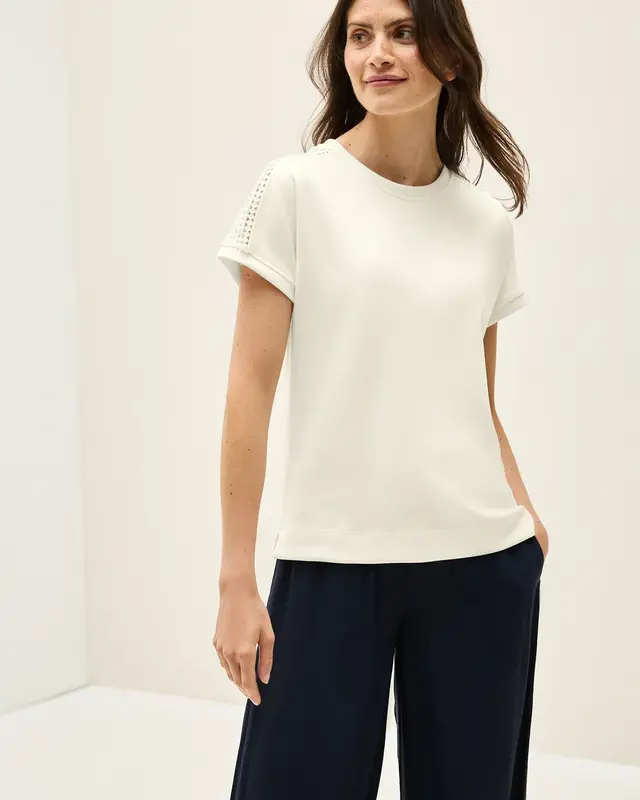 Cecil Shirt with Mesh Detail - Vanilla White