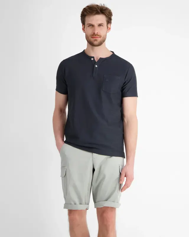 Lerros Serafino Shirt met Tonale Strepen - Classic Navy