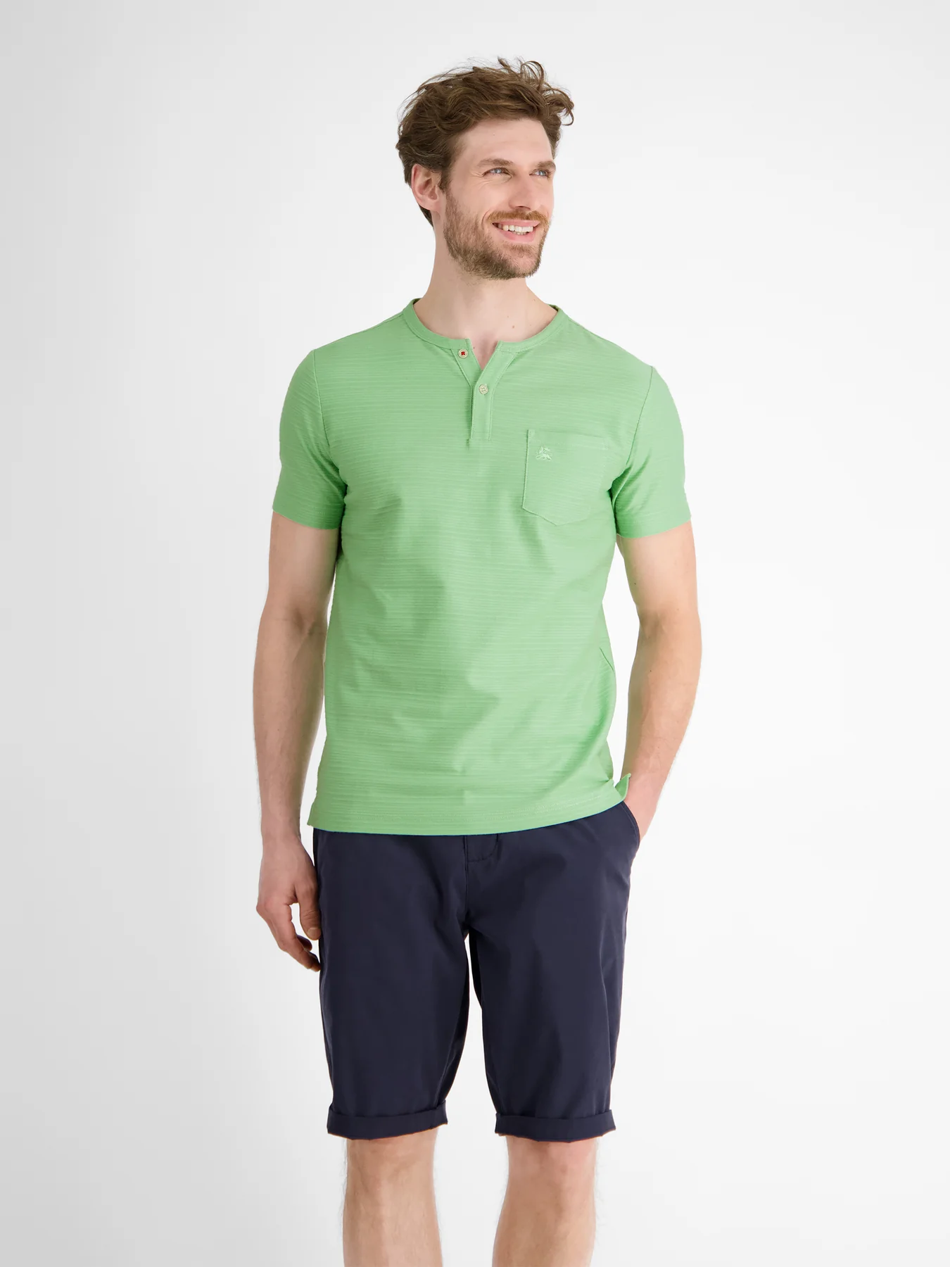 Lerros Serafino Shirt met Tonale Strepen - Light Peppermint
