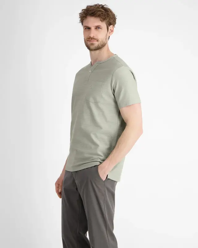 Lerros Serafino Shirt with Structure Stripe - Tinted Grey