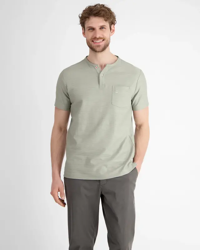Lerros Serafino Shirt with Structure Stripe - Tinted Grey