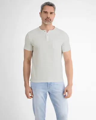 Lerros Serafino Shirt with Structure Stripe - Broken White