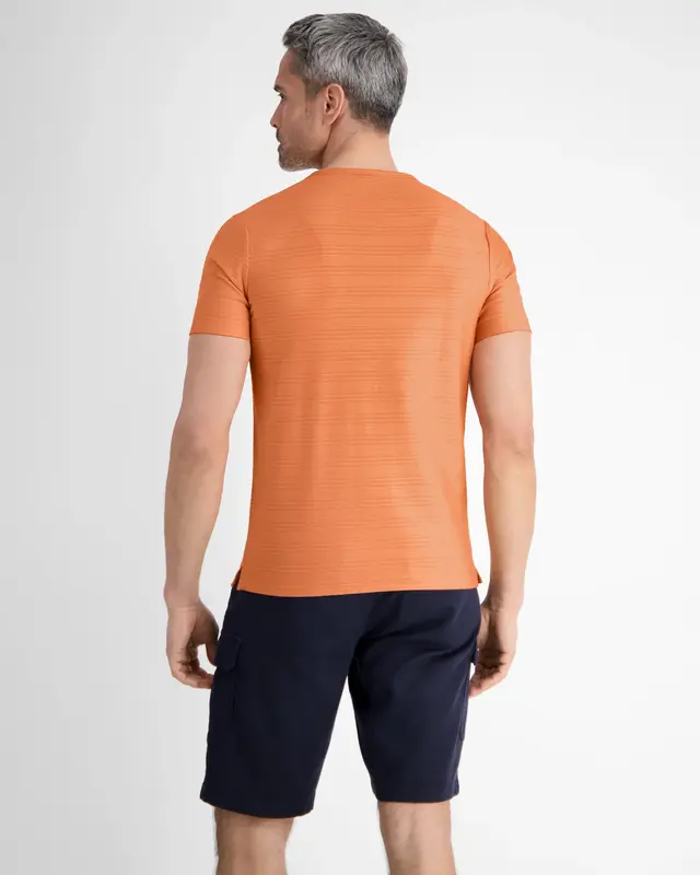 Lerros Serafino Shirt met Tonale Strepen - Pale Papaya