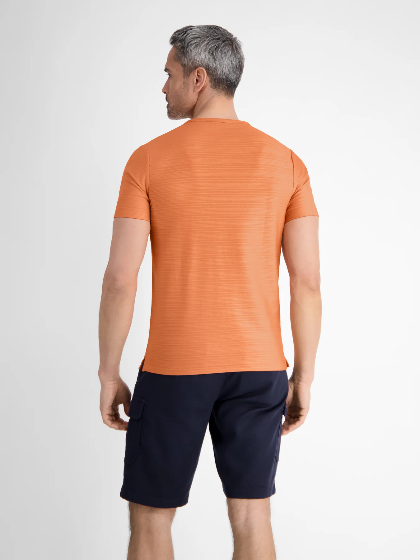 Lerros Serafino Shirt met Tonale Strepen - Pale Papaya