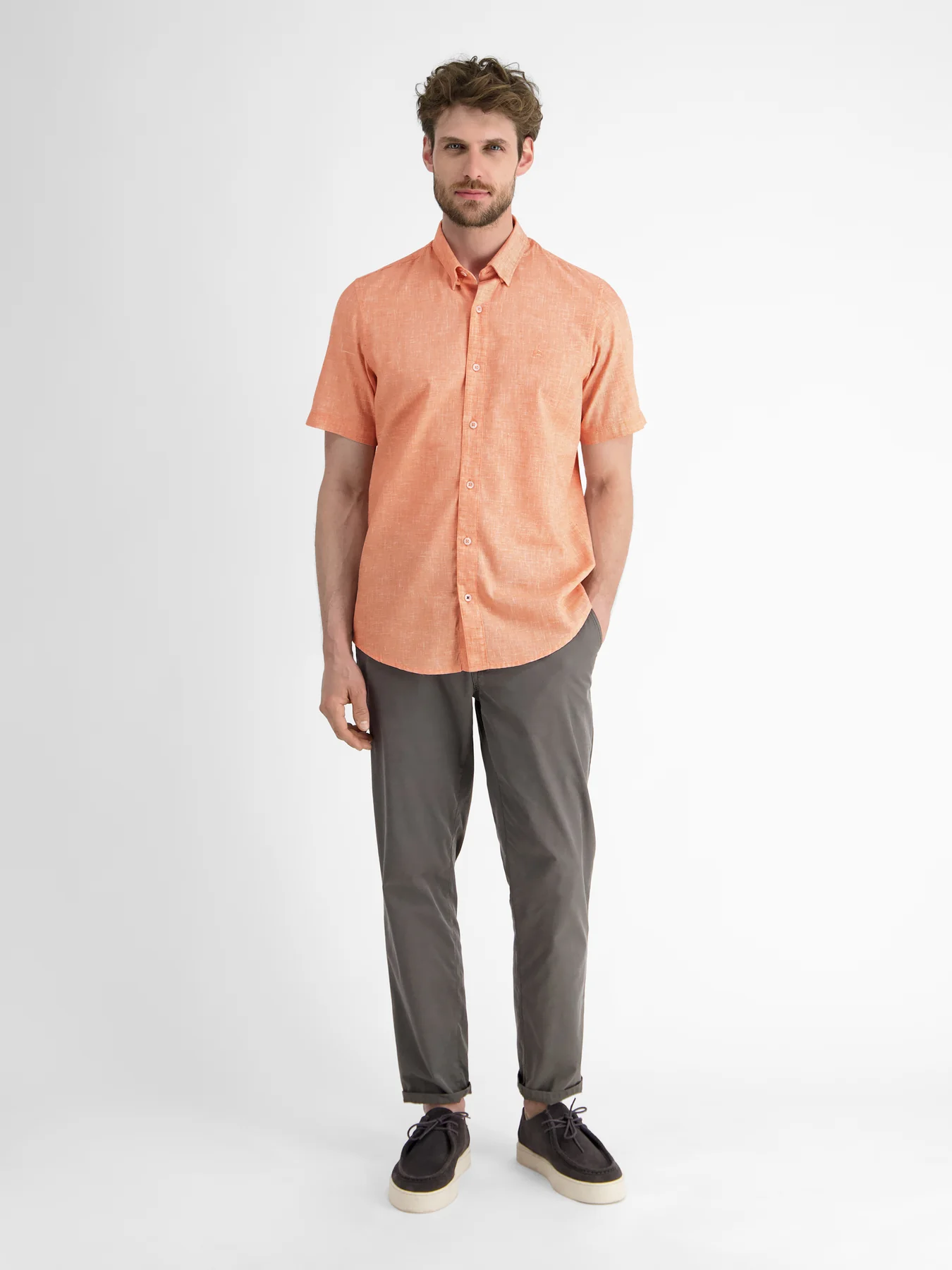 Lerros Kurzarm Shirt - Pale Papaya