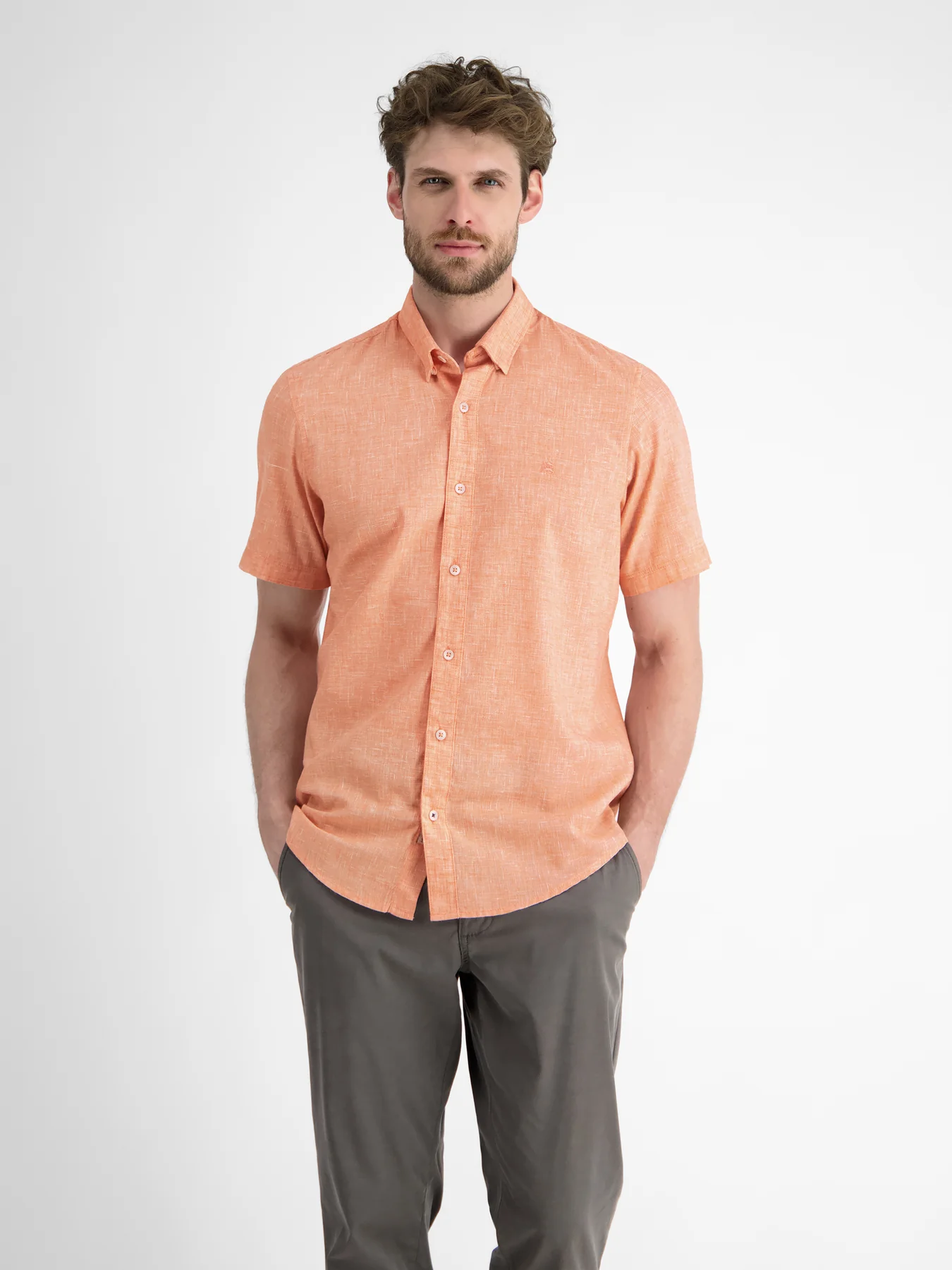 Lerros Kurzarm Shirt - Pale Papaya