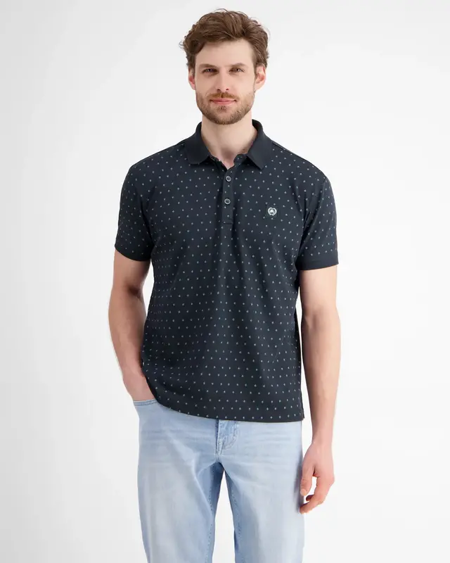 Lerros Poloshirt Minimal Print - Classic Navy