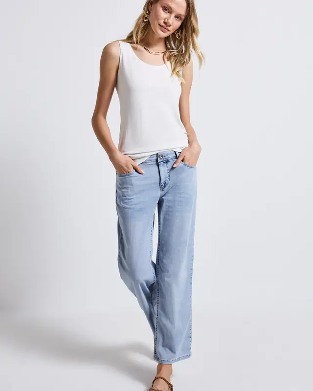 Street One Wide Leg Jeans - Ultra Bleach Wash