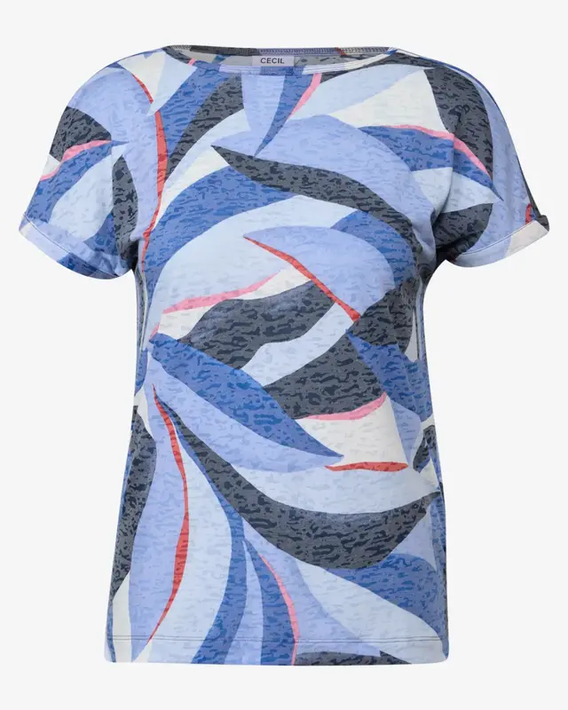 Cecil Shirt met Burn-Out Look - Urban Navy Blue