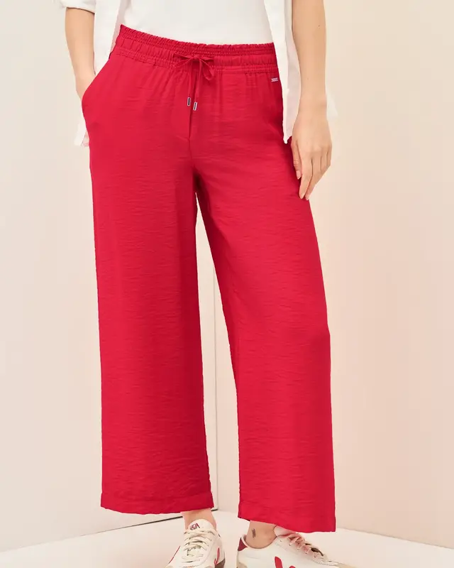 Cecil Wide Leg Twill Pants Neele - Glaced Apple Red