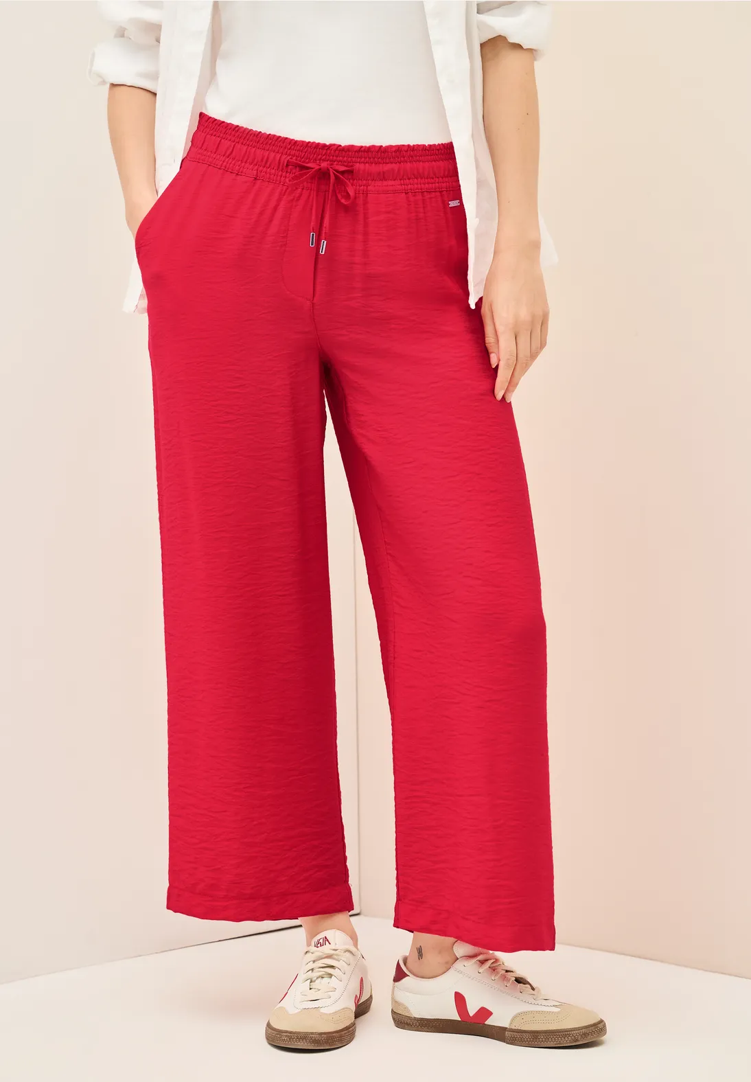 Cecil 7/8 Twill-Hose mit Struktur Neele - Glaced Apple Red
