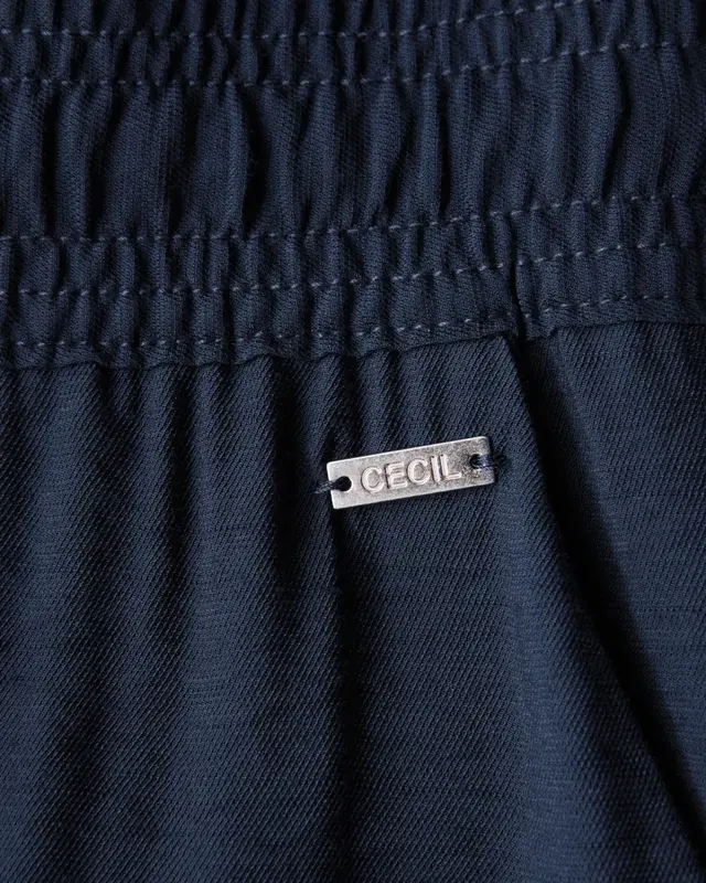 Cecil Twill Broek met Structuur Neele - Urban Navy Blue