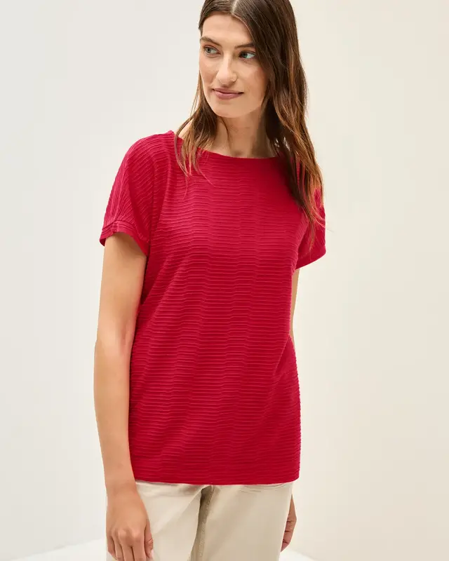 Cecil Struktur Shirt - Glazed Apple Red