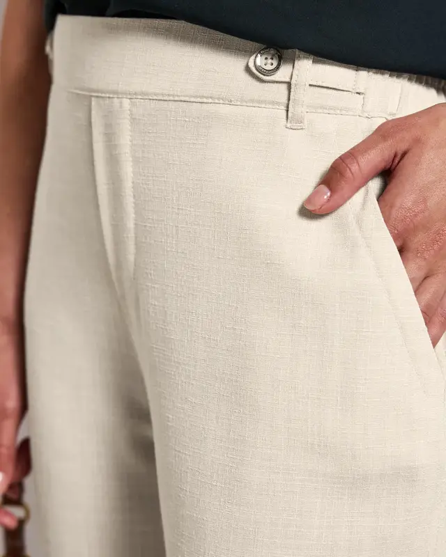 Street One Chino Pants with Button Detail - Silkstone White