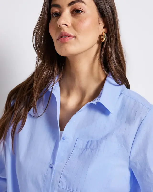 Street One Overhemdblouse met Glitterdetails - Original Blue