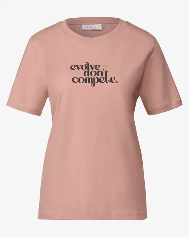 Street One Studio Basic Shirt with Print - Dusty Pink