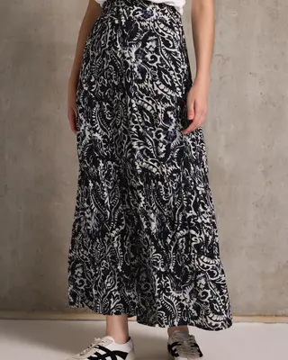 Street One Studio Gemusterter Musselin-Rock - Dark Void Blue