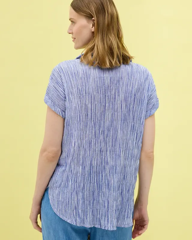 Cecil Striped Structure Blouse - Deep Pastel Blue