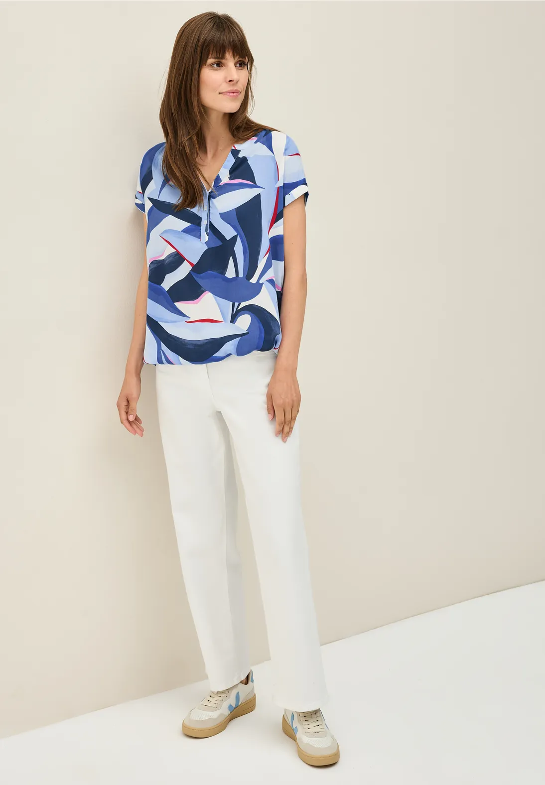 Cecil Print Bluse - Urban Navy Blue