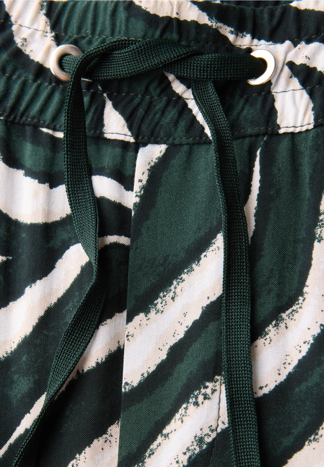 Street One Wide Leg Print Pants Emee - Pine Grove Green