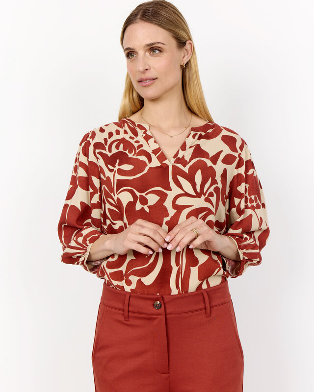 Soyaconcept Blouse Senta 1 - Mineral Red Combi