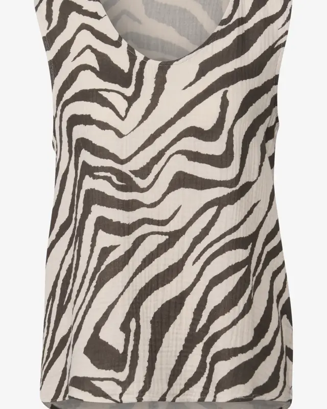 Street One Gemustertes Blusentop - Nomad Brown