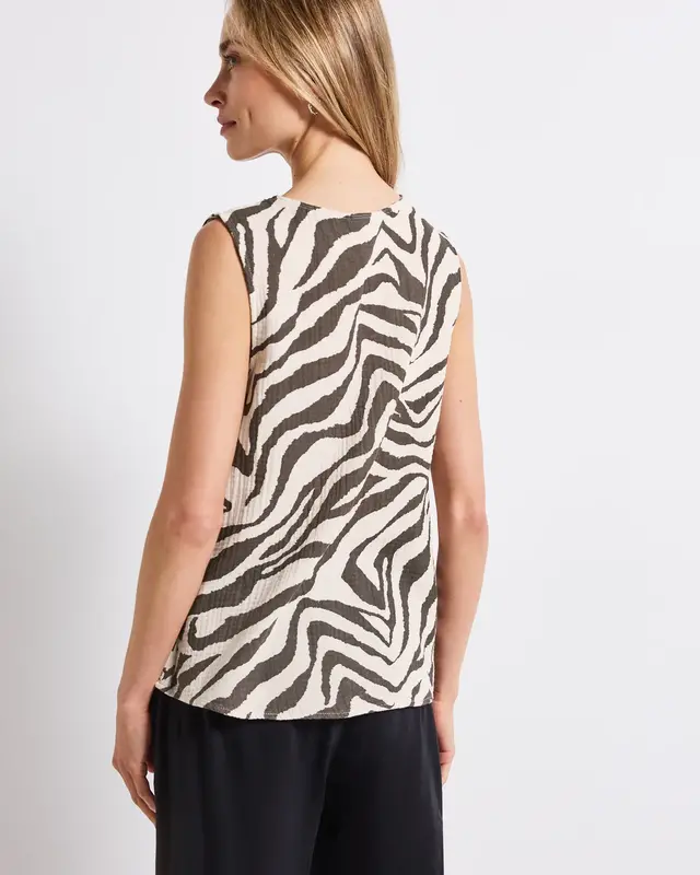 Street One Gemustertes Blusentop - Nomad Brown