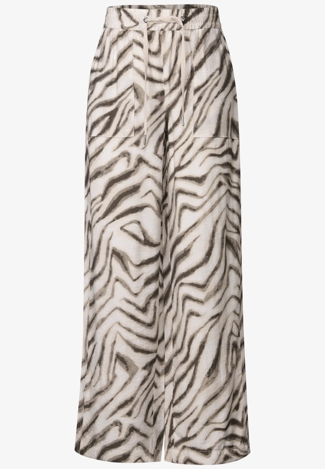 Street One Wide Legs Crêpe Hose - Tumbled Beige