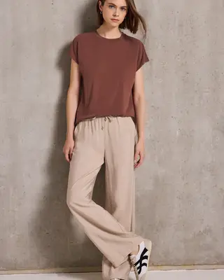 Street One Studio Basic Silk Look Shirt - Sienna Brown