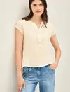 Cecil Gestructureerde Blouse - Light Beige