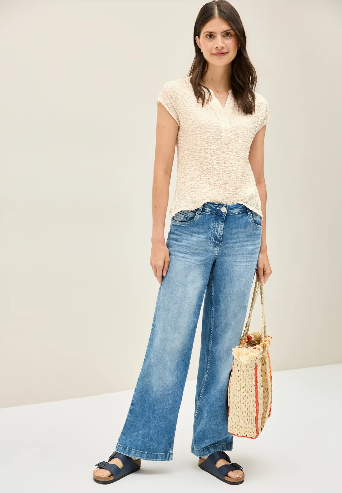 Cecil Strukturbluse - Light Beige