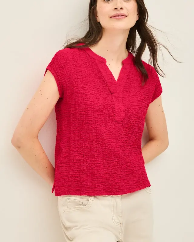 Cecil Gestructureerde Blouse - Glazed Apple Red
