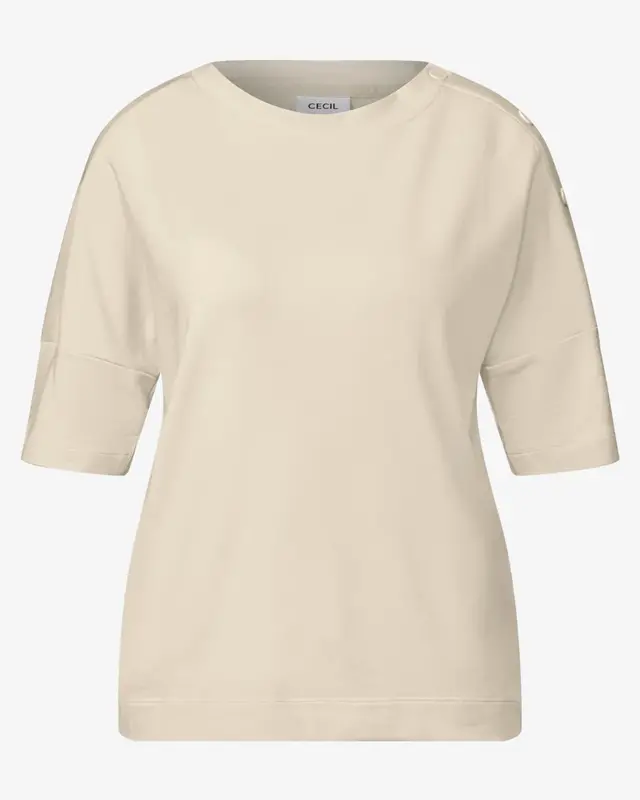 Cecil Shirt met Knoopdetail - Light Beige