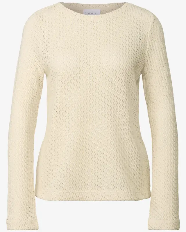 Street One Studio Strick-Look Shirt - Velvet Cream