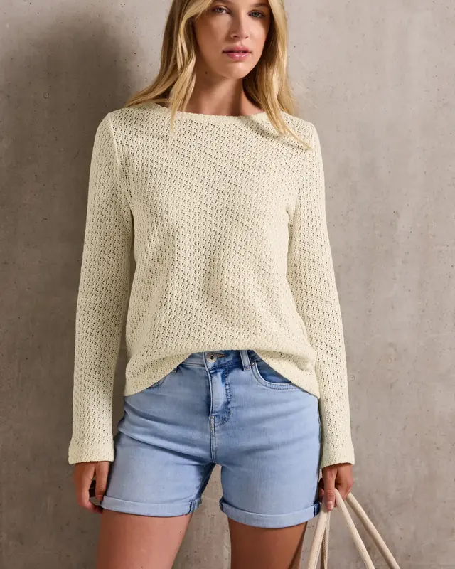 Street One Studio Strick-Look Shirt - Velvet Cream