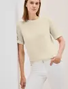 Cecil Strick-Look Glitzer T-Shirt - Light Beige
