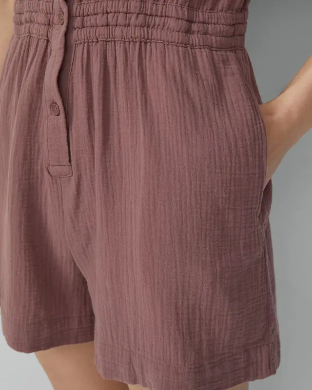 QS by S. Oliver Musselin-Overall mit Elastikbund - Pink