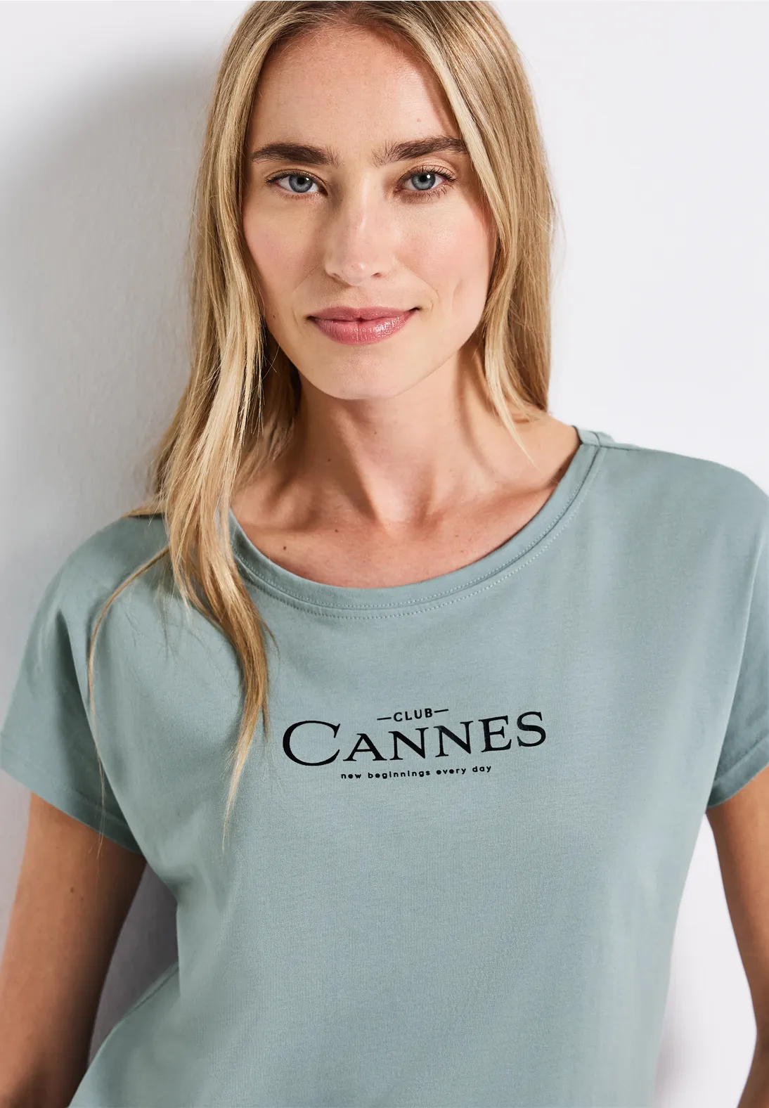 STREET-ONE Basic Shirt für Damen in Blau | STREET-ONE