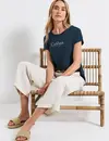 Street One T-Shirt with Foil Print - Tide Blue