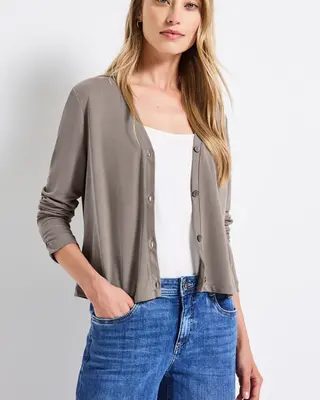 Street One Silk-Look Jasje - Dark Tumbled Beige