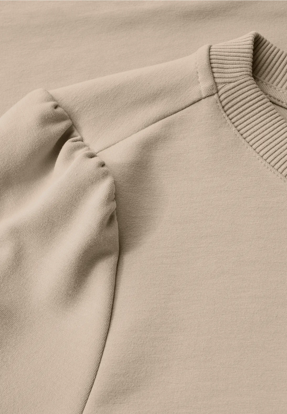 Street One Studio T-Shirt mit Puffärmeln - Sandshell Beige