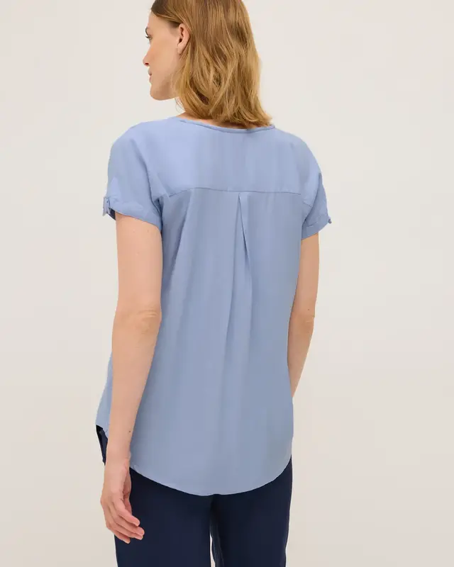 Cecil Blouseshirt in Effen Kleur - Mountain Blue