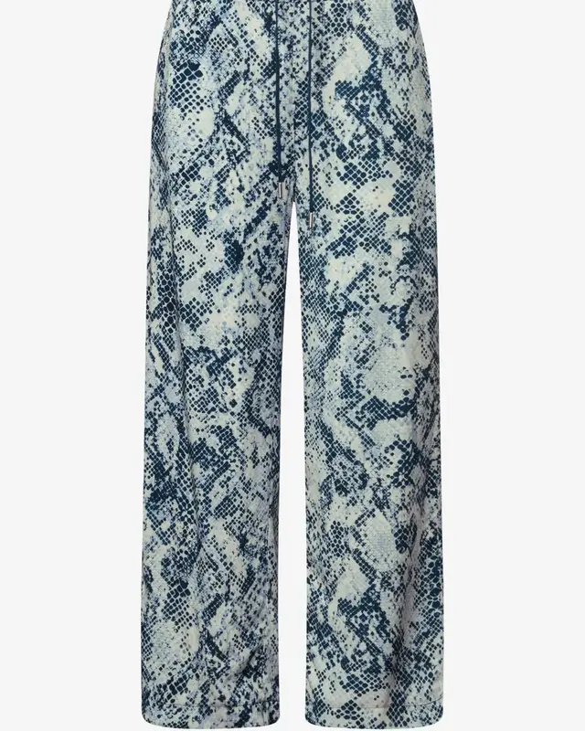 Street One Wide Leg Print Broek Emee - Arona Blue