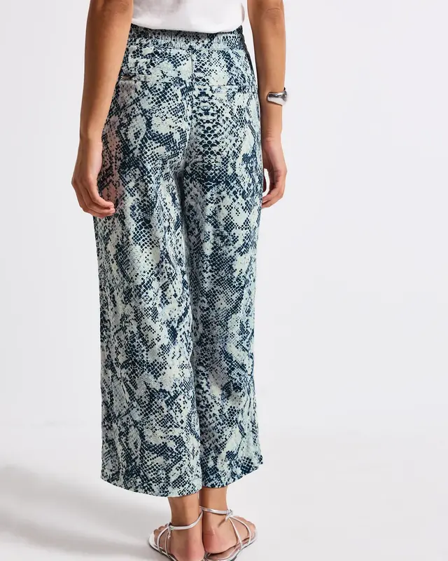 Street One Wide Leg Print Pants Emee - Arona Blue