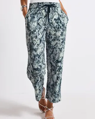 Street One Wide Leg Print Pants Emee - Arona Blue