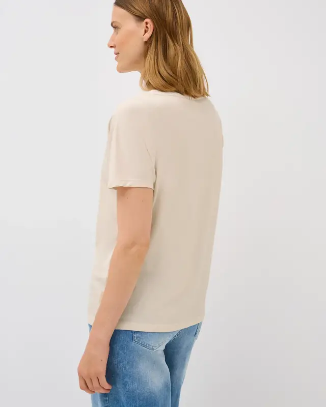 Cecil T-Shirt with Text - Light Beige