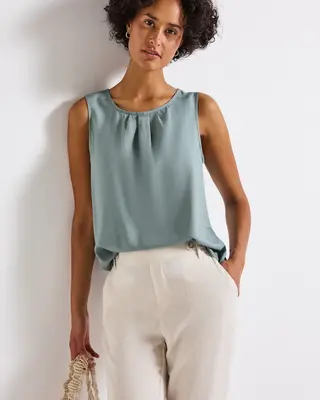 Street One Blousetop with Pleats - Arona Blue
