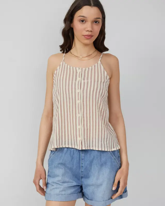 QS by S. Oliver Sleeveless Cotton Blouse - Pink